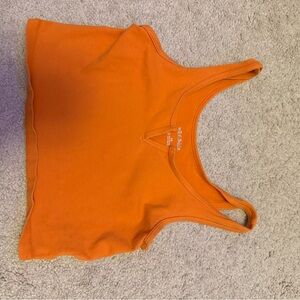 Wild Fable Orange Fitted Crop Tank Top